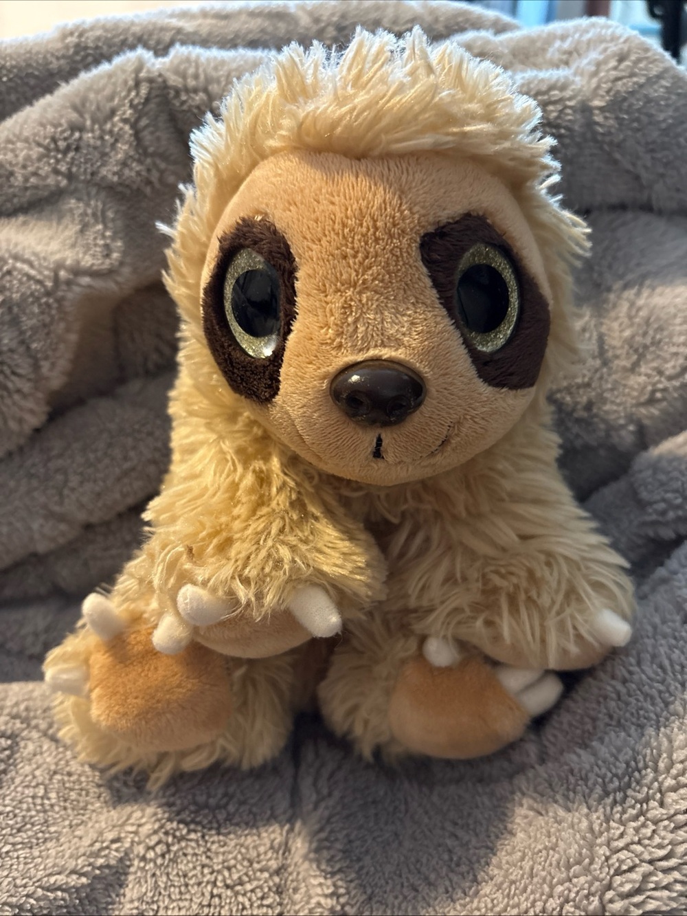 Plush Sloth Pet Toy - Cream and Brown Cuddly Companion
